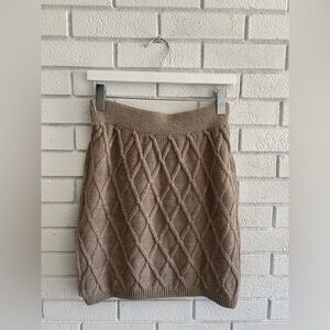 Knit Miniskirt - Taupe/Khaki - L/XL